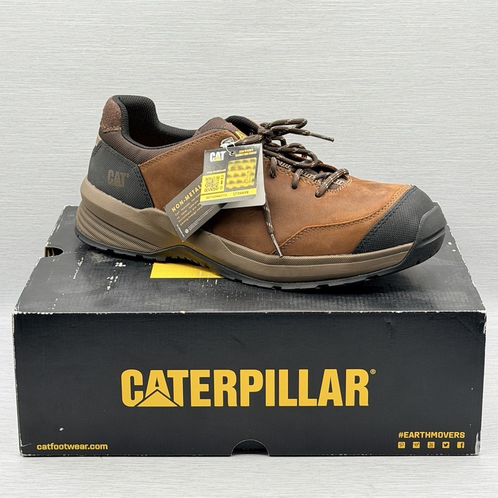 CAT Work Shoes Men's 13 Streamline 2.0 Composite Safety Toe Leather Brown